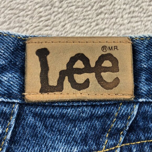 Vintage Lee Womens Jeans Size 14P High-Rise Tapered Denim Blue Classic Casual - Picture 3 of 14